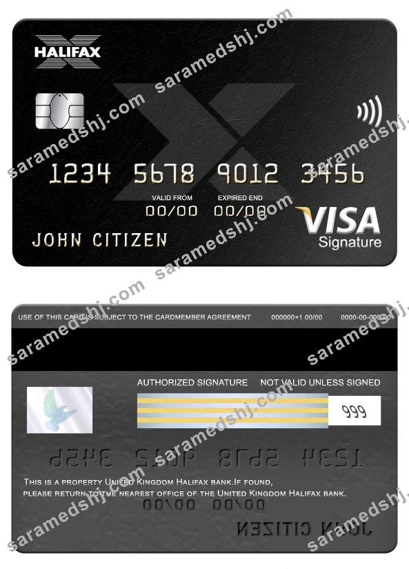 United Kingdom Halifax bank visa signature card